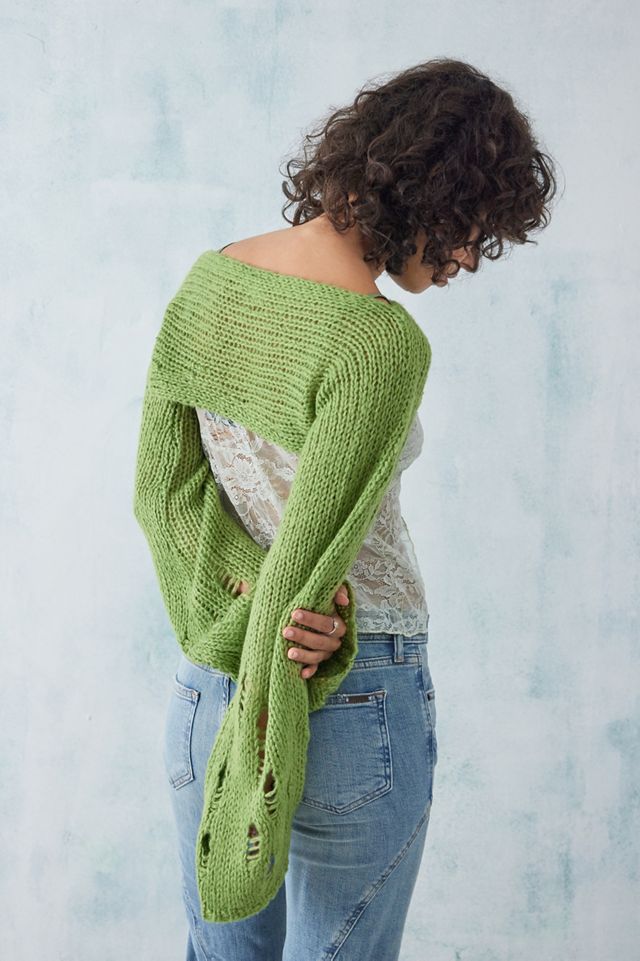 UO Wide Sleeve Laddered Knit Shrug  #3