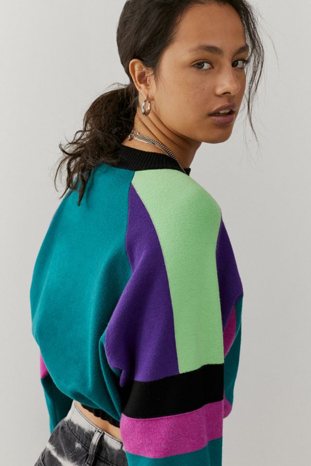 iets frans... Colour-Block Bungee Hem Sweatshirt #1