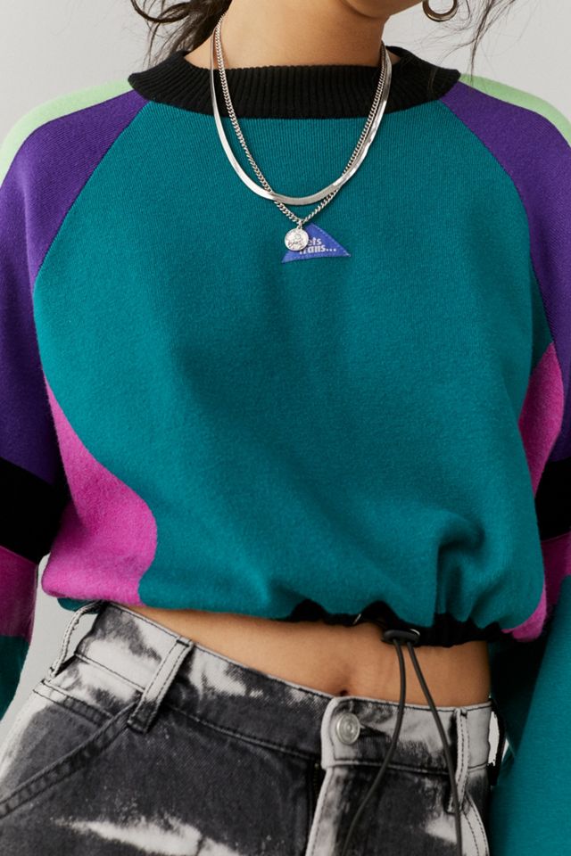 iets frans... Colour-Block Bungee Hem Sweatshirt #3