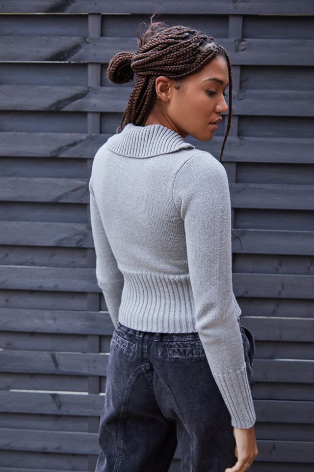 BDG Deep Hem Zip-Up Giacca in maglia #3