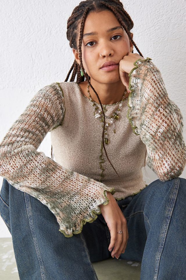 Top in Maglia UO con Maniche Melange #3