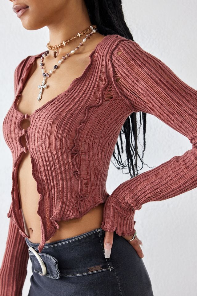 UO Laddered Spliced Long Sleeve Top  #2