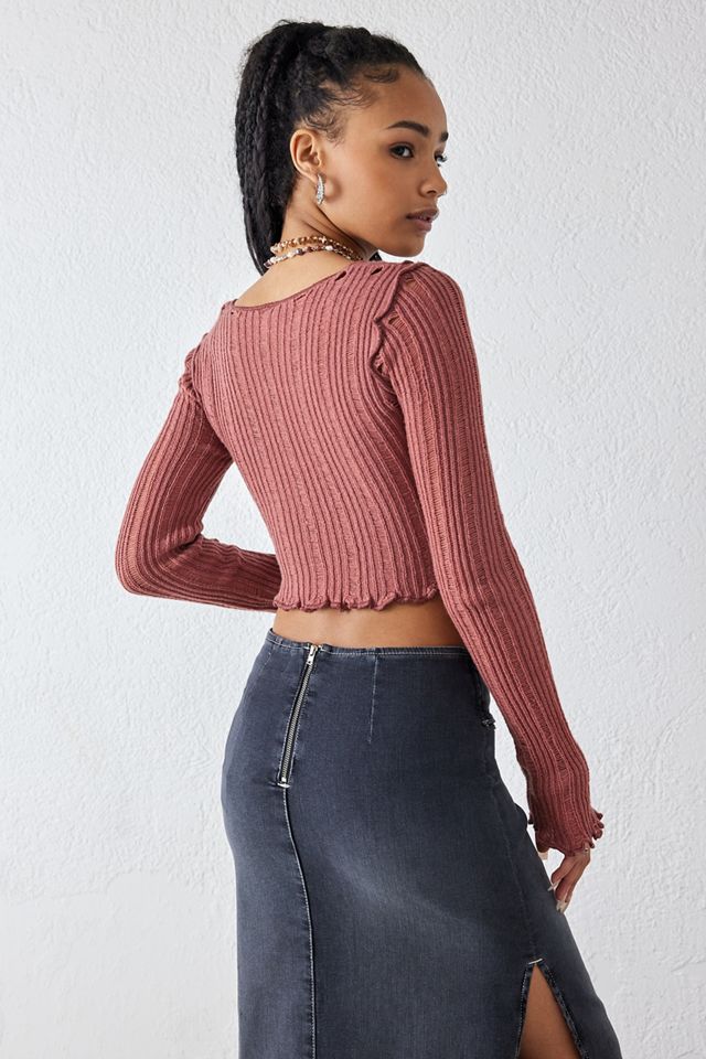 UO Laddered Spliced Long Sleeve Top  #3