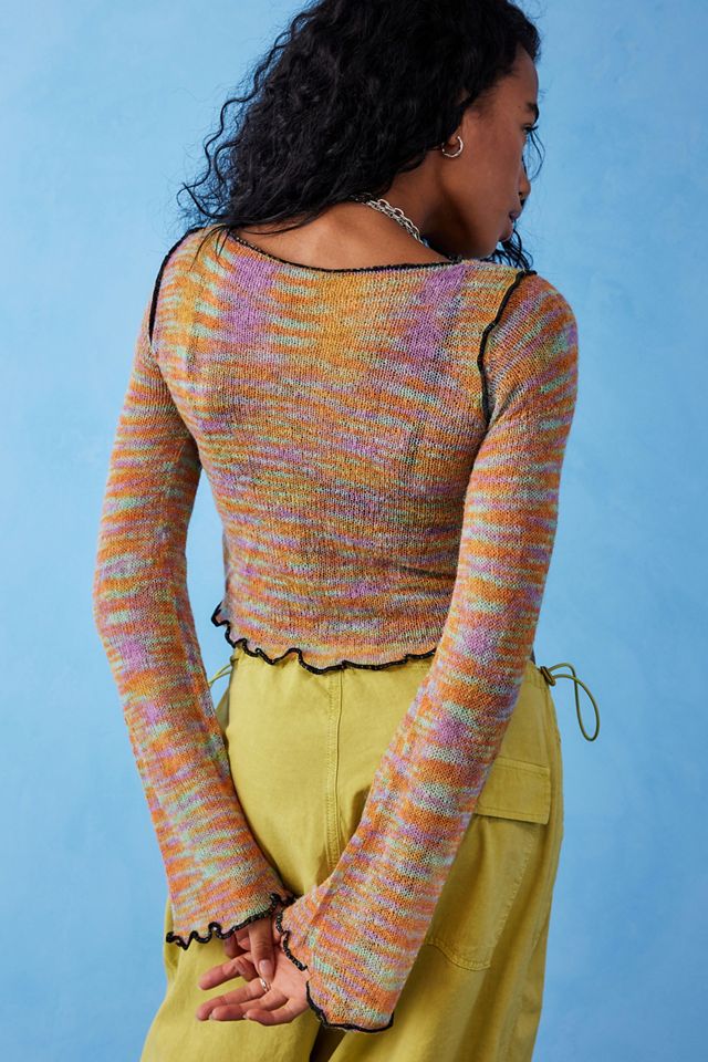 UO Multicoloured Space-Dye Knit Seamed Top #3
