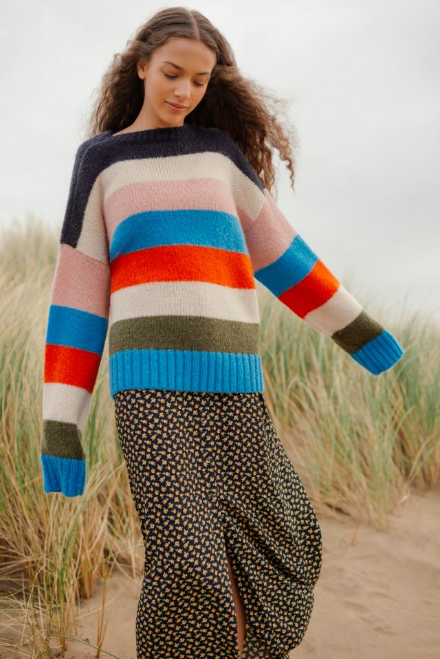 Striped on sale multicolor sweater