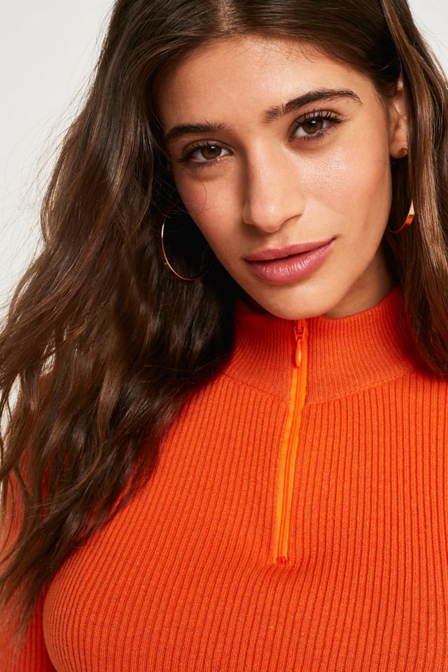 UO - Pull côtelé à col cheminée zippé  #1