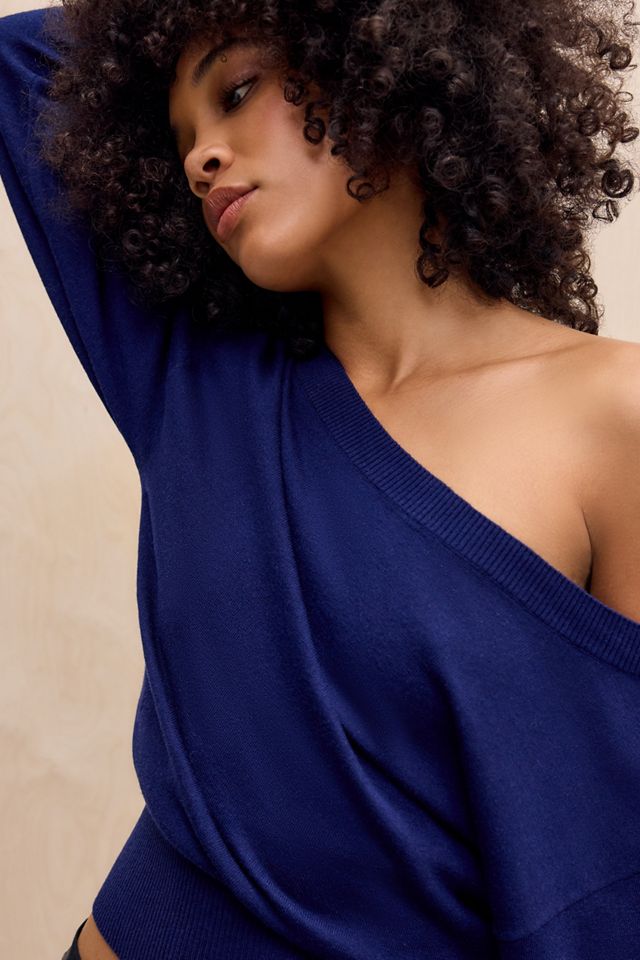 UO Cameryn Off-Shoulder Batwing Knit Jumper #1