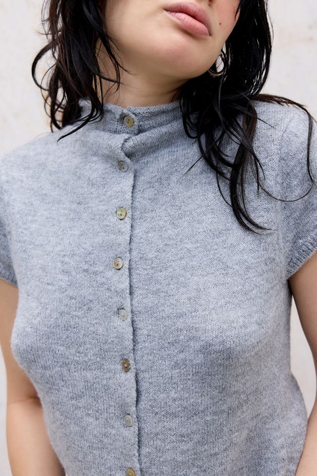 Cardigan UO à manches courtes col entonnoir #1