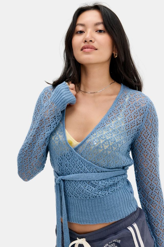 Haut cache-cœur ballet à mailles pointelle Kimchi Blue #1