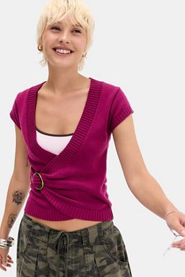 UO Buckle Wrap Top