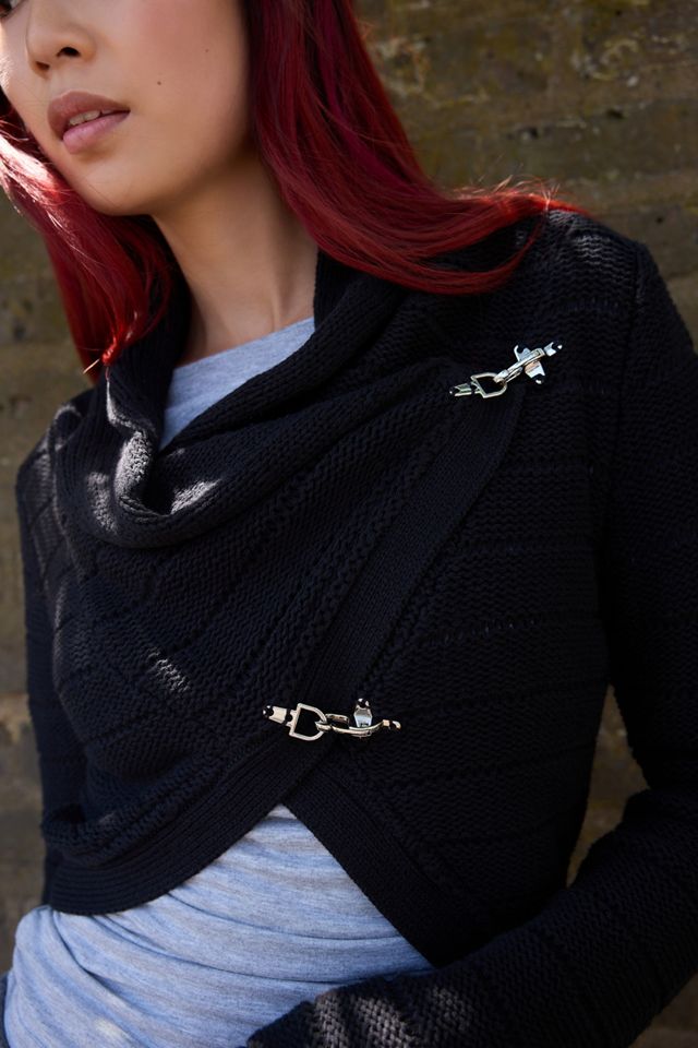 UO Asymmetrische Schnallen-Strickjacke #2