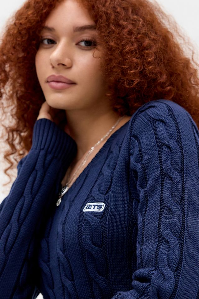 iets frans... Blaire V-Neck Cable Knit Jumper #2