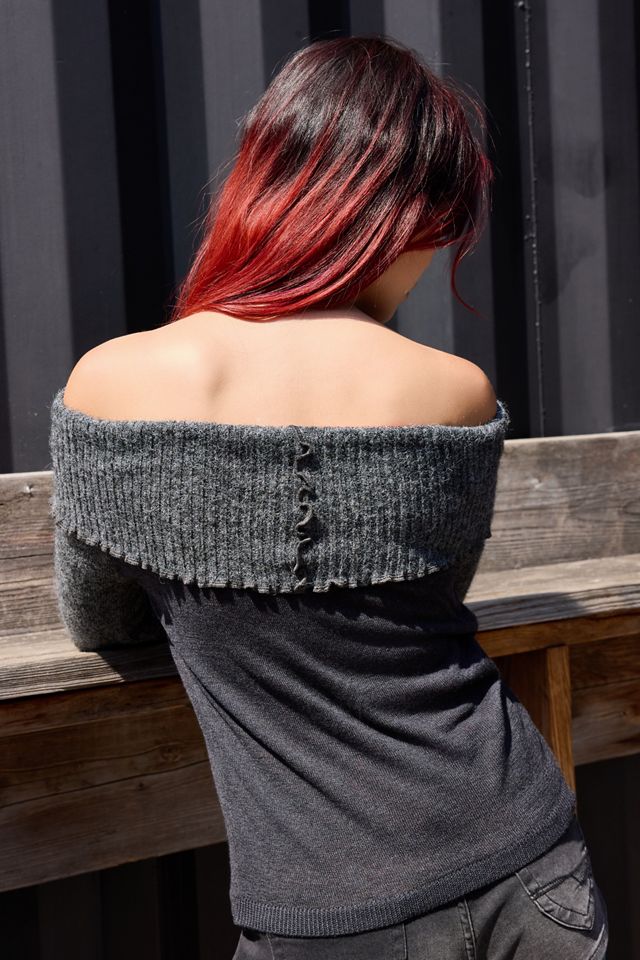 UO Bardot Graphic Knit Top #3