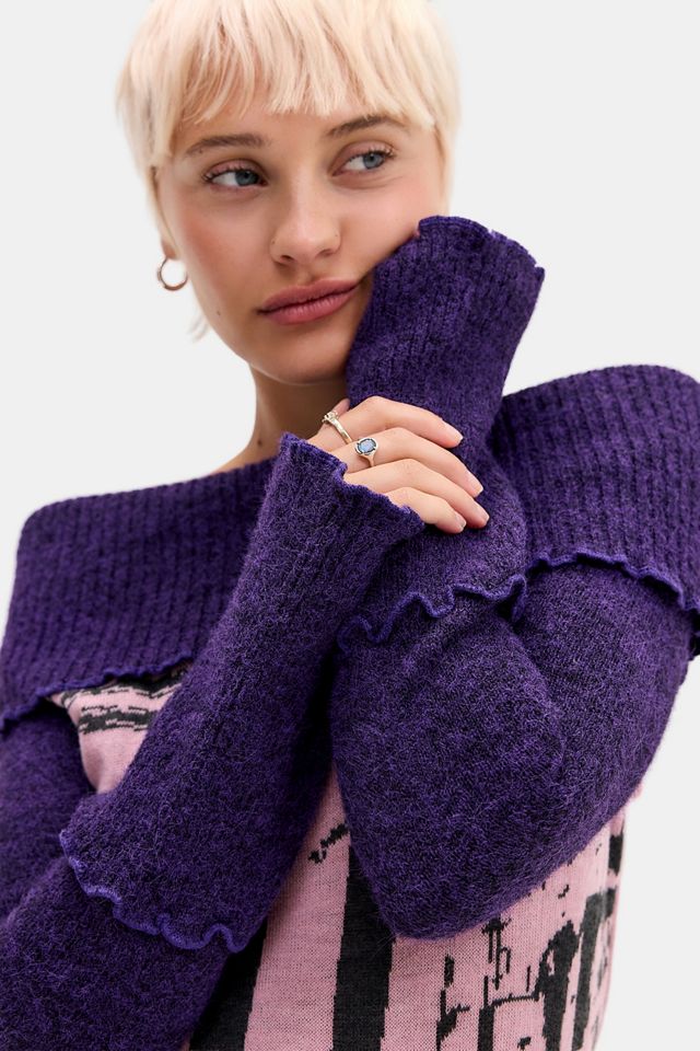 Haut en tricot graphique UO Bardot #1
