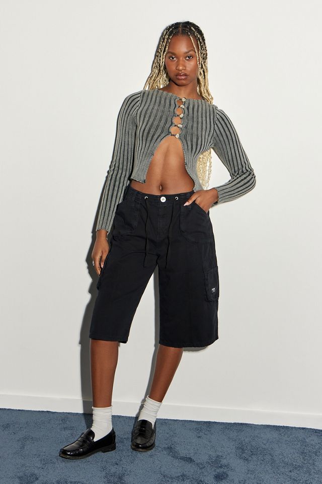 UO Acid Wash Button-Through Fly-Away Top #1