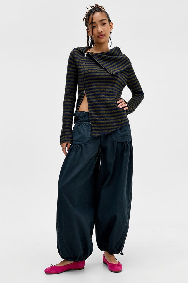 UO Cowl Neck Asymmetric Zip-Through Jumper #1