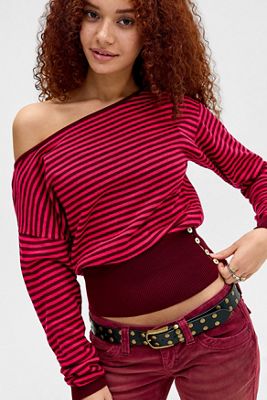 UO Shay Off-Shoulder Long Sleeve Knit Top