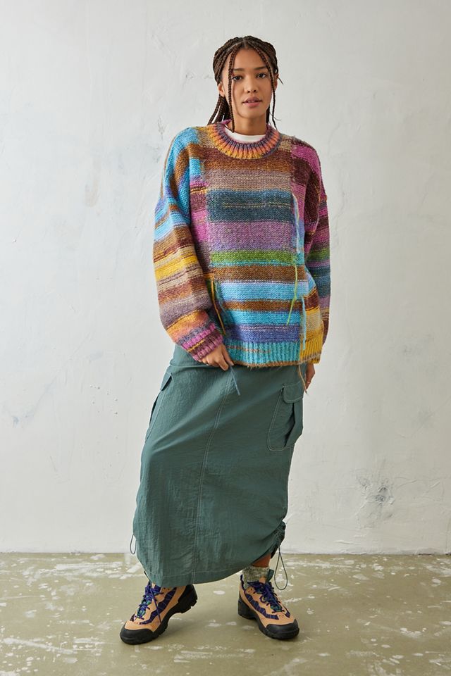 UO – Ausgefranster Strickpullover mit Spacedye-Muster #1