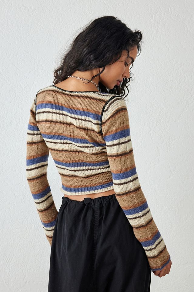UO Striped Notch Neck Crop Top #3