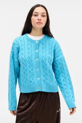 iets frans. Cable Knit Cardigan - Blue S at Urban Outfitters