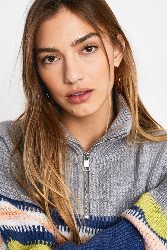 Urban Outfitters – Colour-Block-Pullover mit kurzem Reißverschluss #1
