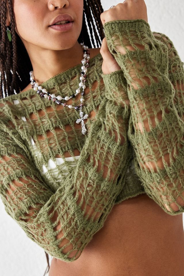 UO - Boléro en maille toile d'araignée filée  #3