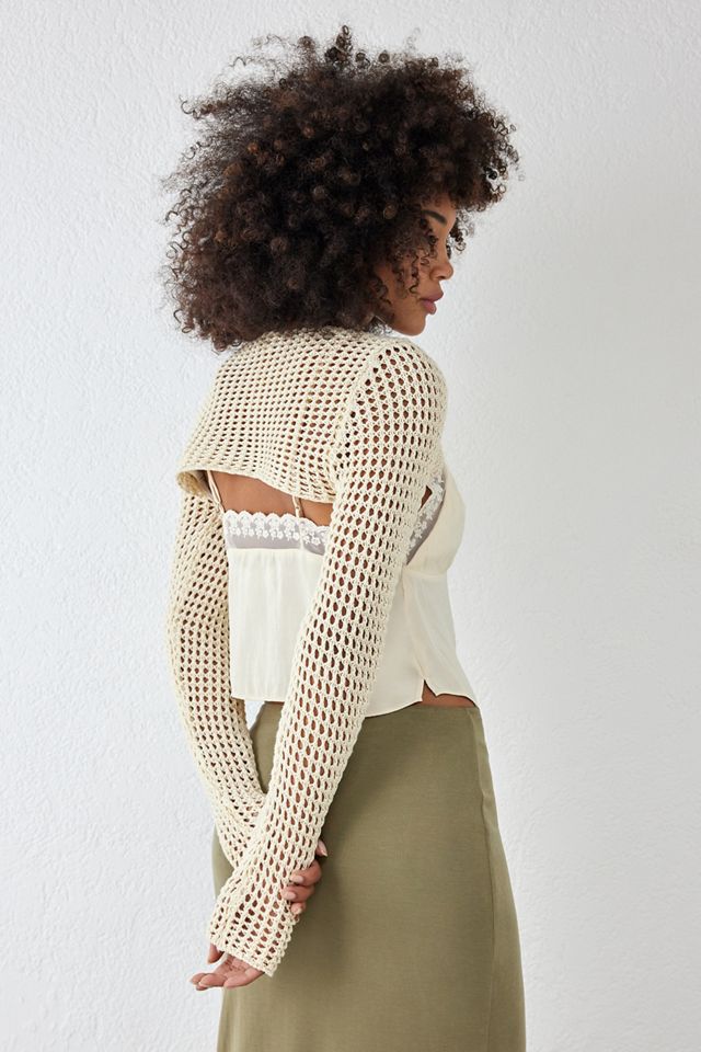 UO Lattice lavorato a maglia a maniche lunghe Shrug #3