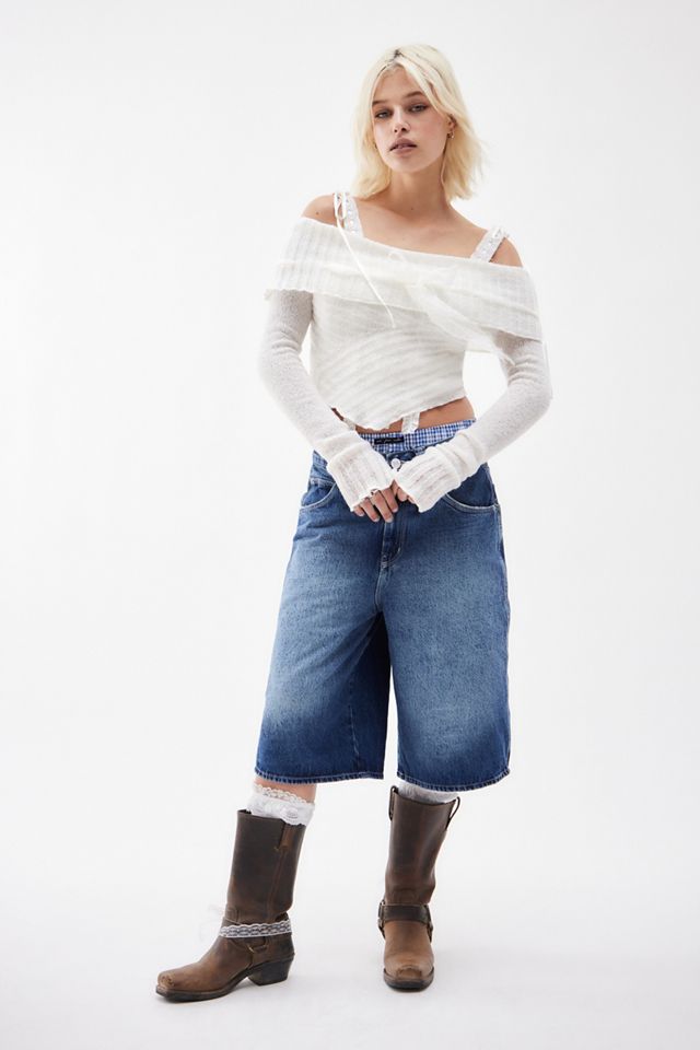 Kimchi Blue Ribbon Off-The-Shoulder Knitted Top #2