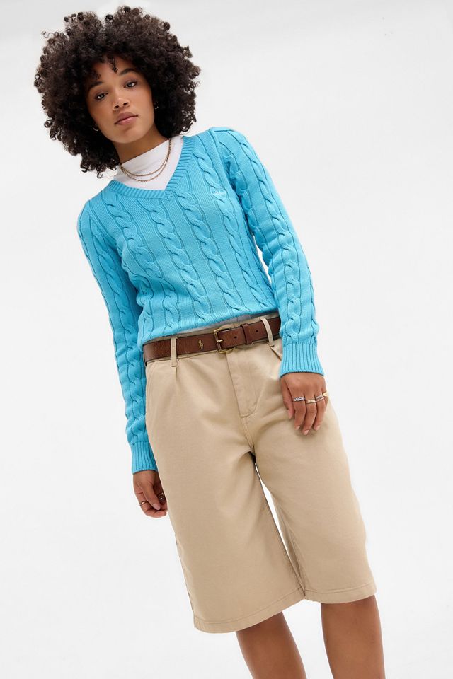 iets frans... Blaire V-Ausschnitt Zopfmuster Pullover #1