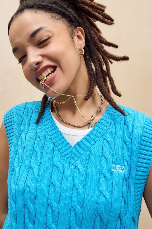 iets frans... Oversized Cable Knit Tank #3