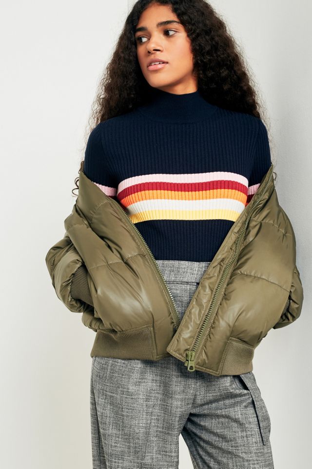 Urban Outfitters Rainbow Striped Funnel Neck Jumper #6