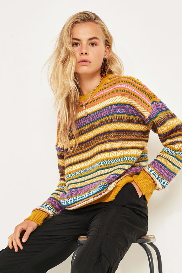 UO Mustard Fairisle Jumper #4