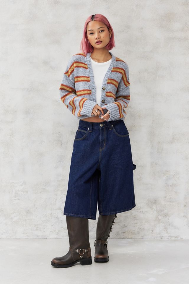 Cardigan rayé UO Grey Laguna Kai #1