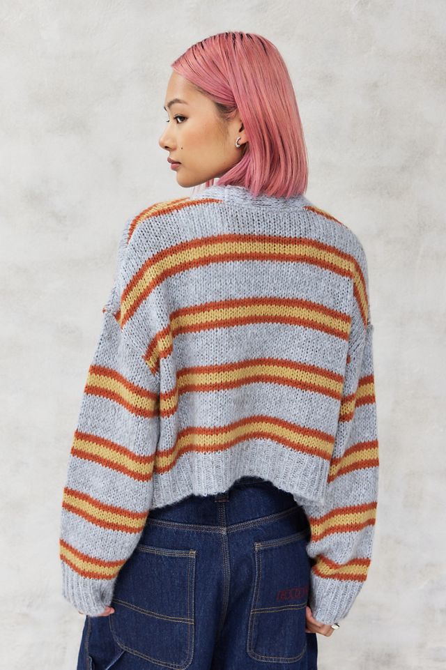 Cardigan rayé UO Grey Laguna Kai #2