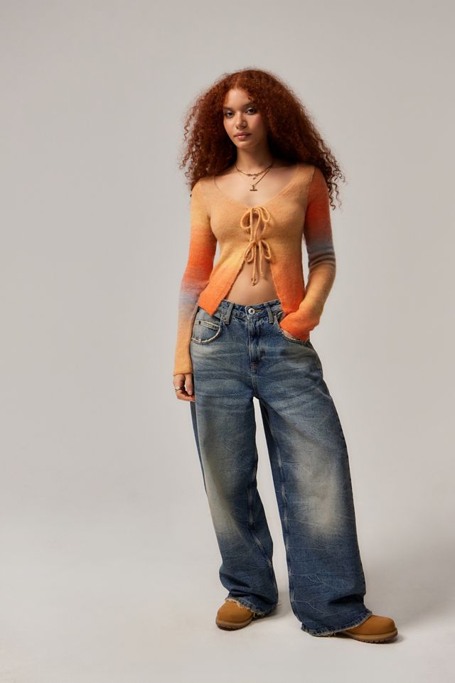 UO Sanded Space-Dye Tie-Front Top  #2
