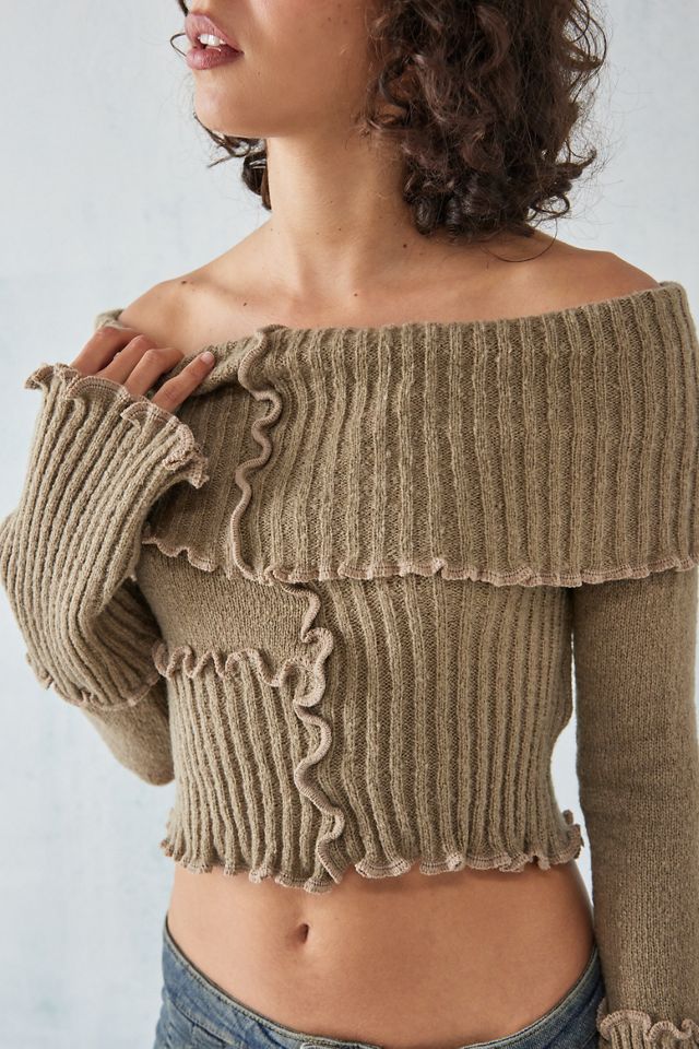 UO Belle Overlock Knit Off-The-Shoulder Top #1