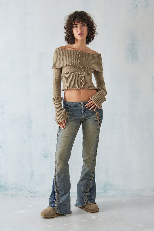 UO Belle Overlock Knit Off-The-Shoulder Top #2