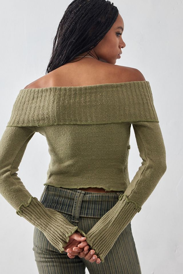 UO Belle Overlock Knit Off-The-Shoulder Top #3