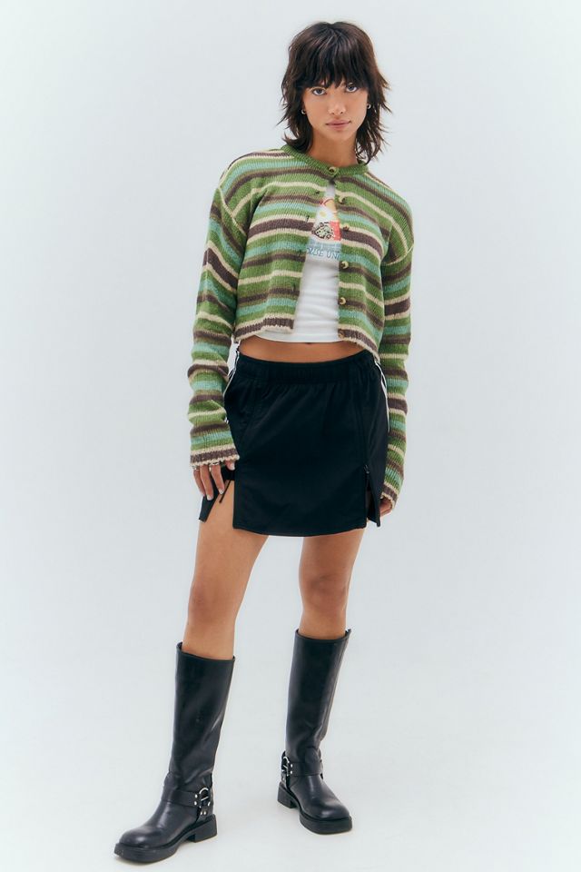 Cardigan rayé à col rond UO #2