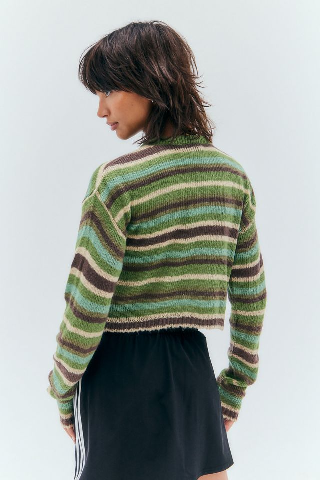 Cardigan rayé à col rond UO #3