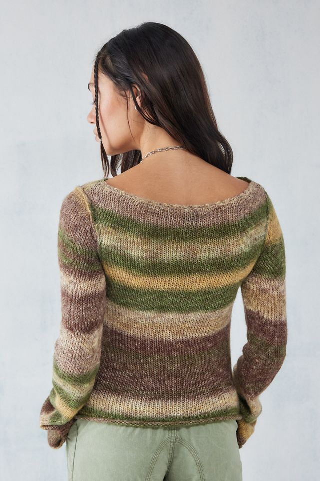UO Space-Dye Fluted Sleeve Ribbed Knit Top #3