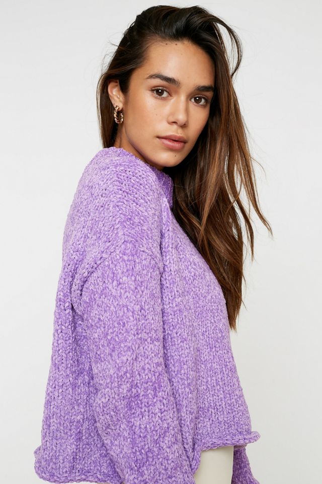Urban Outfitters – Pullover „Milo“ aus Chenille mit Stehkragen in Lila #1