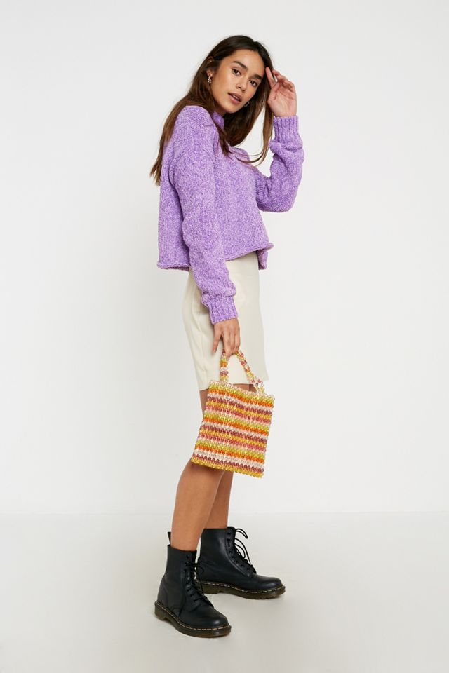 Urban Outfitters – Pullover „Milo“ aus Chenille mit Stehkragen in Lila #2