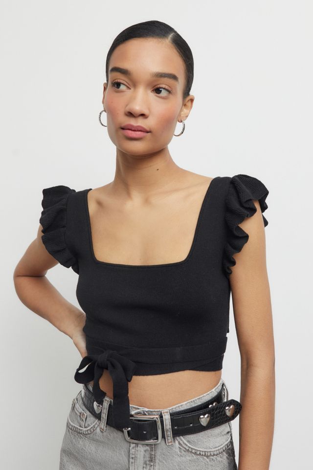 UO Carly Ruffle Wrap Top | Urban Outfitters UK