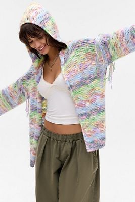 UO Spacedye Kapuzenpullover mit Fransen