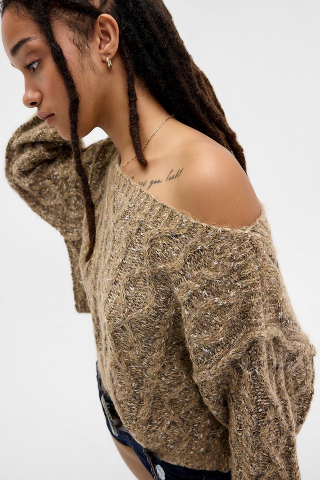 Maglione Urban Outfitters Cowl Slub Space Dye, Grigio, Collo A Rotolo, Taglia S, Maniche Lunghe, Nuovo Con Etichette