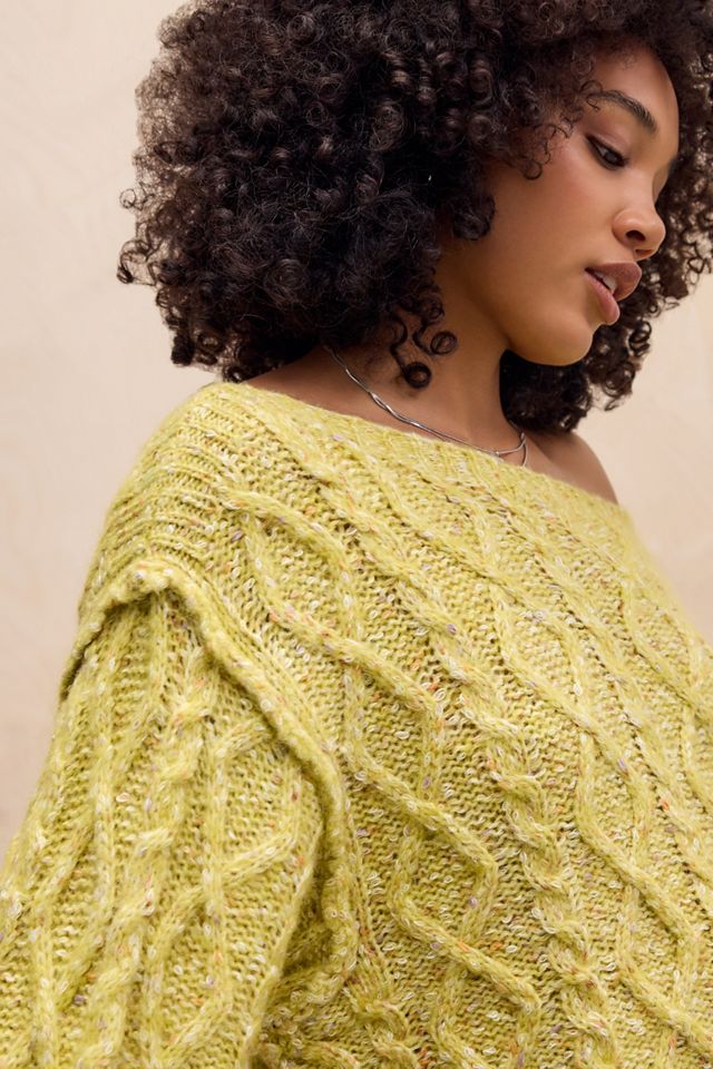 Kimchi Blue Rowe Slash Cable Knit Jumper #3