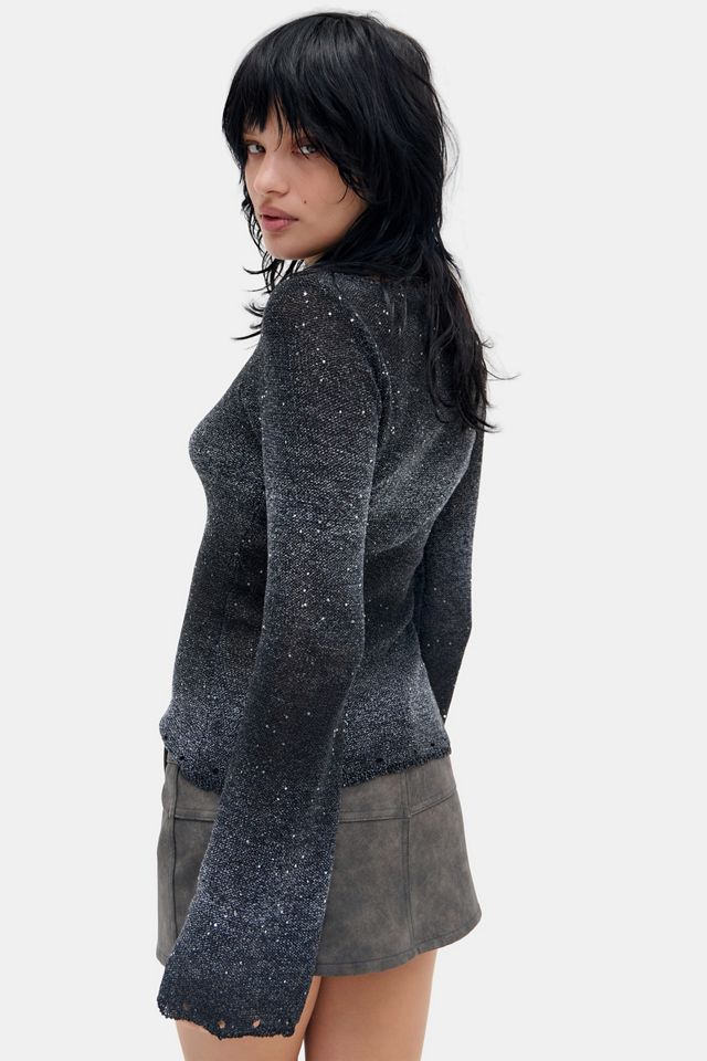 UO Sequin Slash Neck Top #3