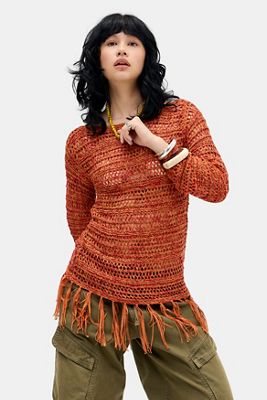 BDG Fringed Stitch Top