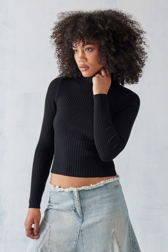 UO Hudson Ribbed Roll Neck Jumper | Urban Outfitters UK